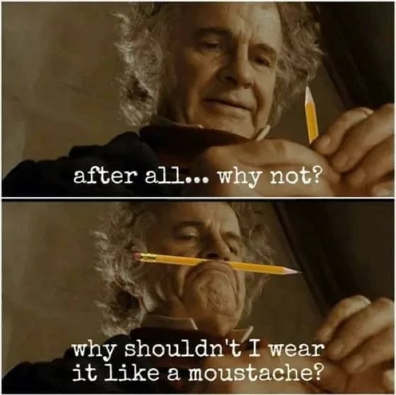 after all... why not?
why shouldn't I wear
it like a moustache?
