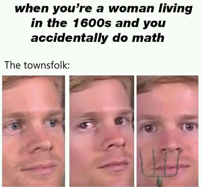 when you're a woman living
in the 1600s and you
accidentally do math
The townsfolk:
