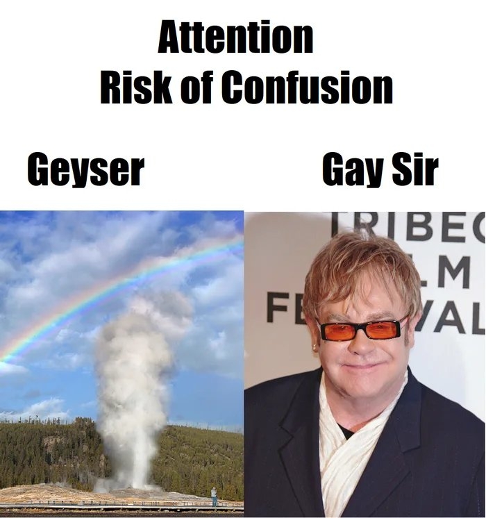 Attention
Risk of Confusion
Geyser
Gay Sir
TRIBEC
M
FE AL
