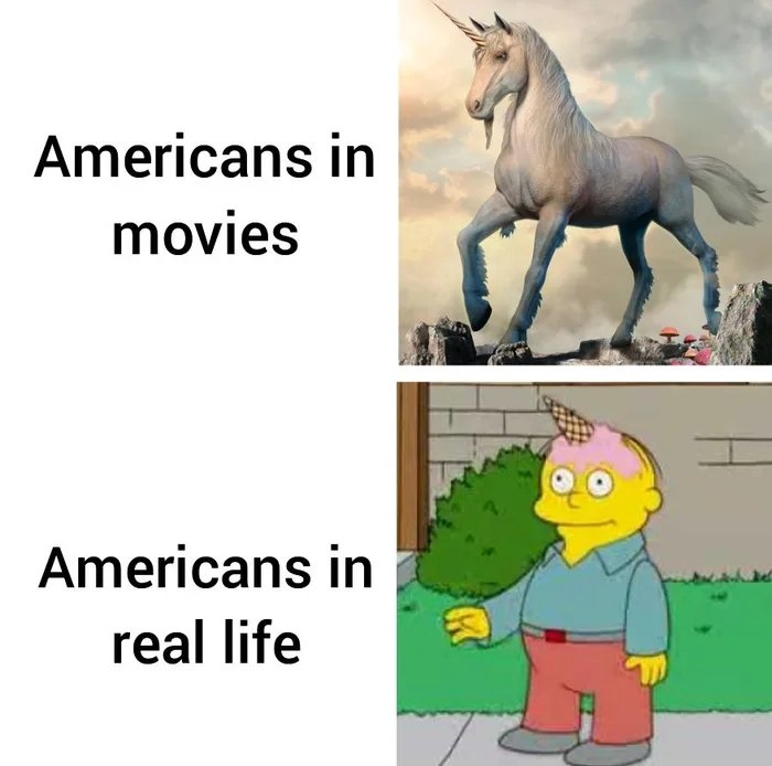 Americans in
movies
Americans in
real life
