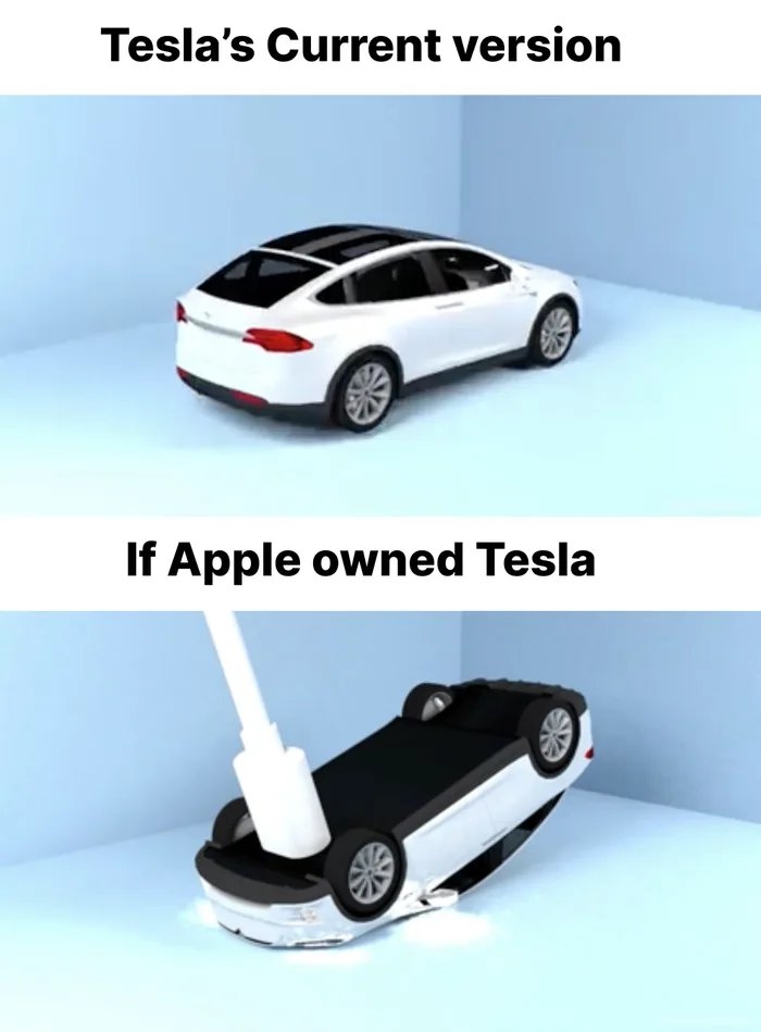 Tesla's Current version
If Apple owned Tesla
