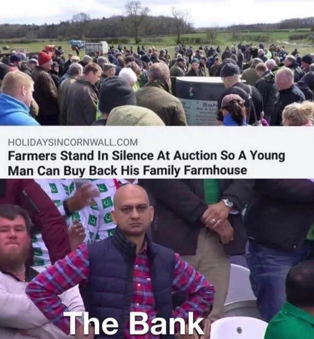 Soh
HOLIDAYSINCORNWALL.COM
Farmers Stand In Silence At Auction So A Young
Man Can Buy Back His Family Farmhouse
The Bank

