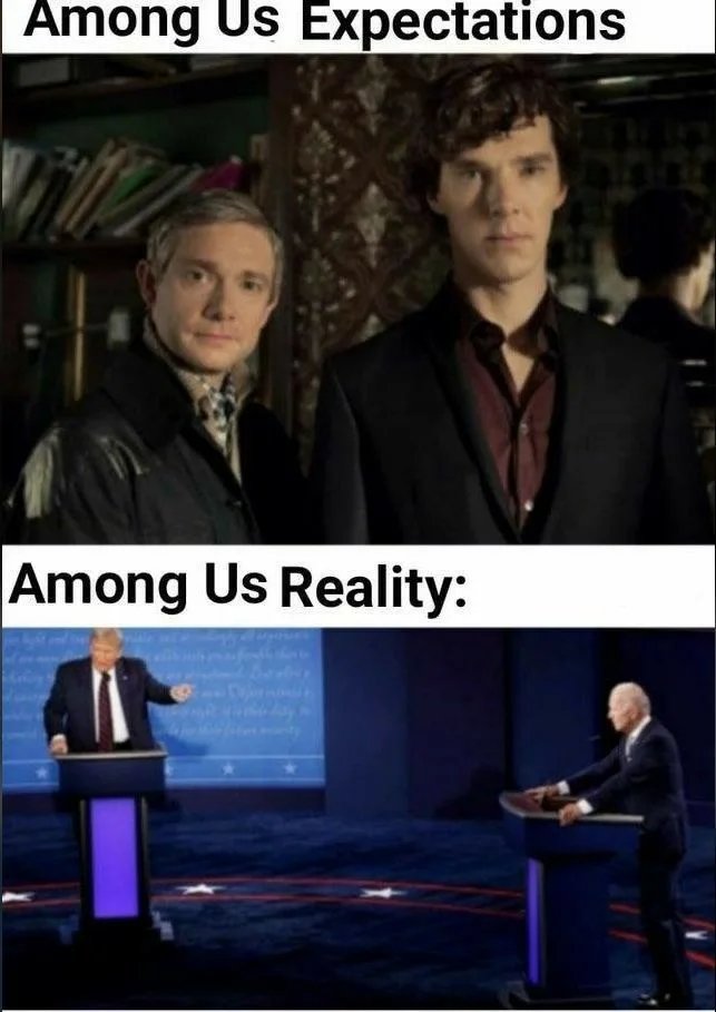 Among Us Expectations
Among Us Reality:
