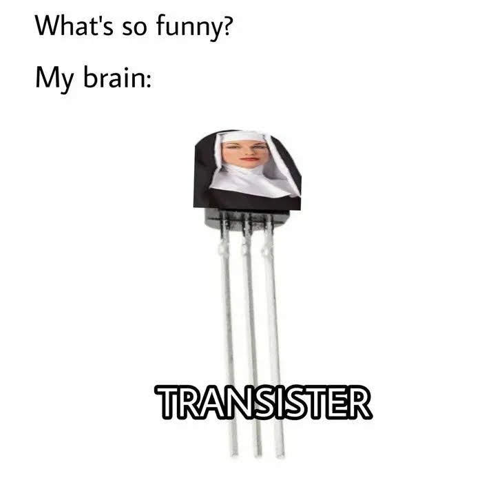 What's so funny?
My brain:
TRANSISTER
