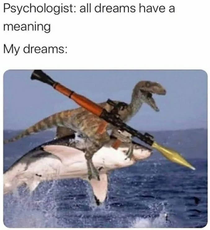 Psychologist: all dreams have a
meaning
My dreams:
