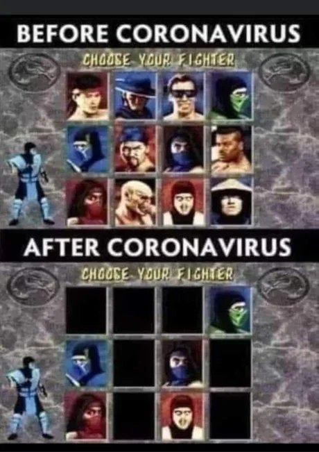 BEFORE CORONAVIRUS
CHOOSE YOUR FIGHTER
AFTER CORONAVIRUS
CHOOSE YOUR FIGHTER
