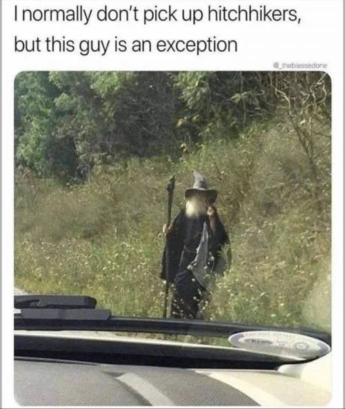 Inormally don't pick up hitchhikers,
but this guy is an exception
thebiessedore
