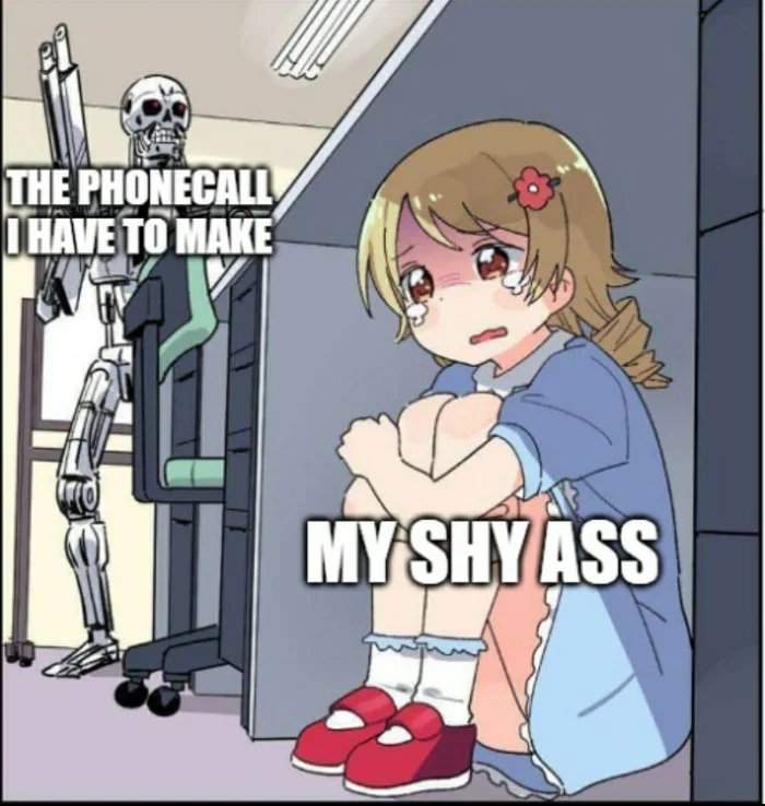 THE PHONECALL
O HAVE TO MAKE
MYSHY ASS
