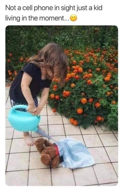 Not a cell phone in sight just a kid
living in the moment...
