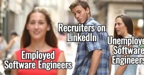 Recruiters on
Employed
Software Engineers
Linkedin Unemploye
Software
Engineers
