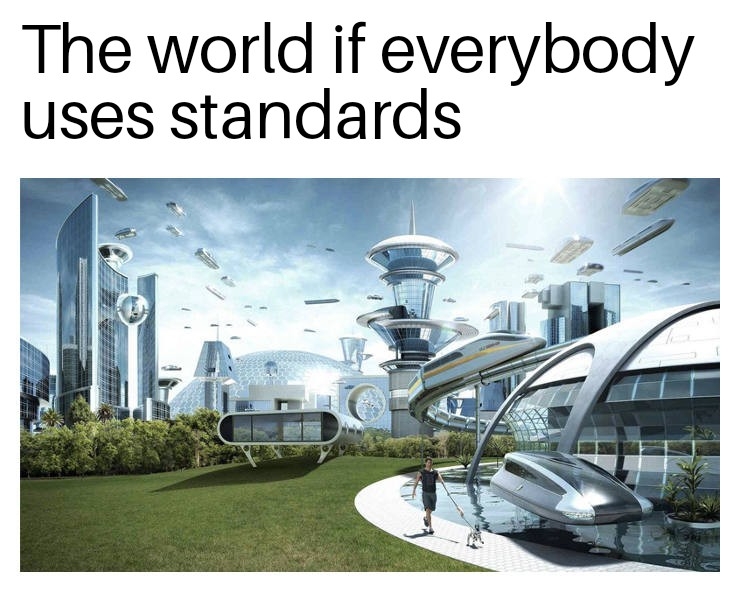 The world if everybody
uses standards
