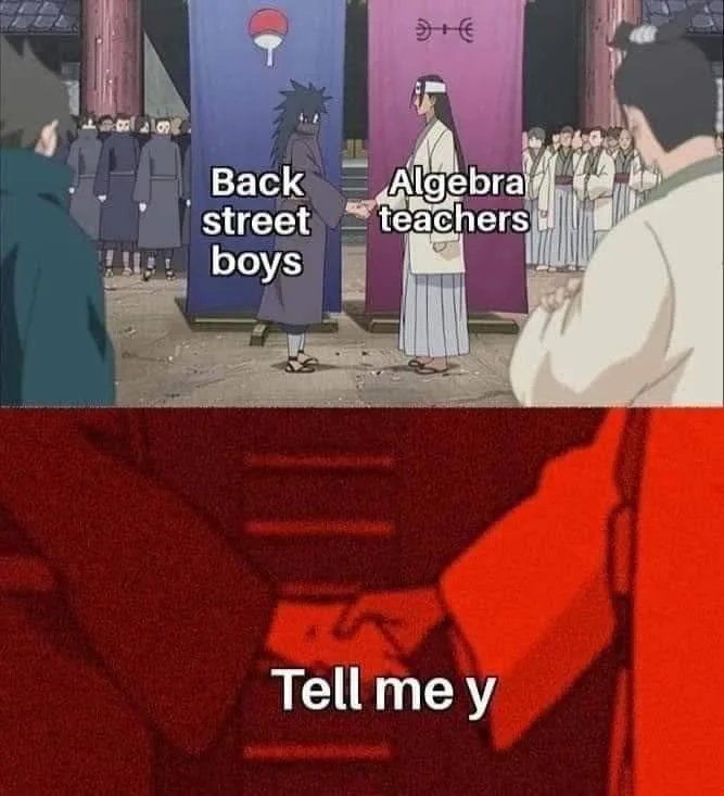 Back
street
Algebra
teachers
boys
Tell me y
