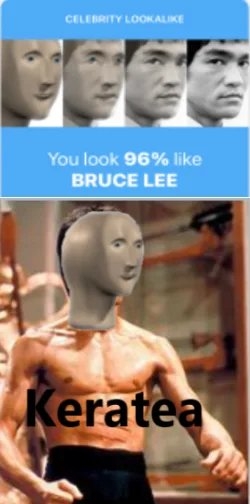CELEBRITY LOOKALIKE
You look 96% like
BRUCE LEE
Keratea
